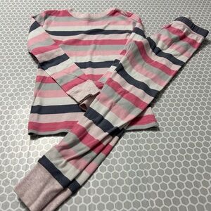 Pink and Gray Striped Girls PJ Two Piece Set

Size 7